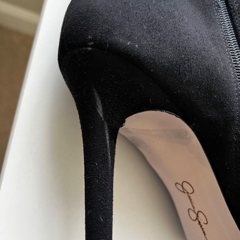 (USED) Jessica Simpson Saferra Suede Black Boot - Picture 8 of 16